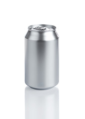 Blank aluminum soda can isolared on white background