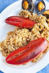 Lobster paella