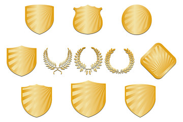 Collection of shields and wreaths