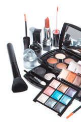 set of cosmetic makeup products