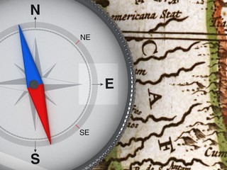Compass on the map - 3d Object Series
