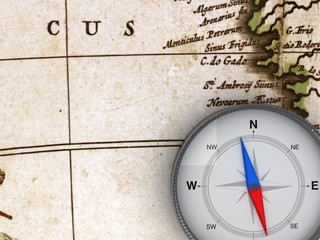 Compass on the map - 3d Object Series