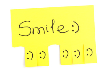 Color advertisement smile isolated on white