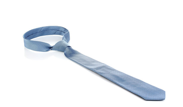 Elegant silk tie isolated on white