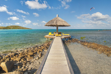 Fototapeta premium lounging area in caribbean waters
