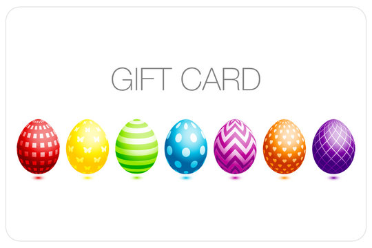 Gift Card Set 7 Easter Eggs Colour