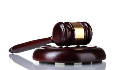 wooden gavel isolated on white