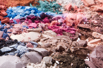 set of multicolor crushed eyeshadows