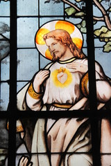 Le cœur du Christ, Vitrail de l'église Saint-Philippe-du-Roule à Paris