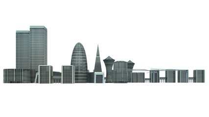 Obraz premium City Landscape Isolated on white background