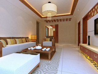 3d render modern interior of living-room