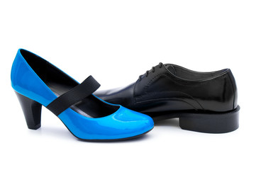 Two shoes isolated on the white background