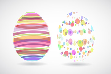 Easter eggs created from colorful stripes and dots.