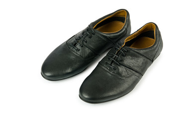 Black female shoes isolated on white