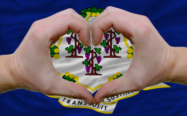 over american state flag of connecticut showed heart and love ge
