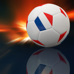 Obraz premium France flag on 3d Football