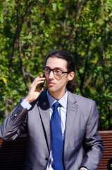 Young businessman at the street scene