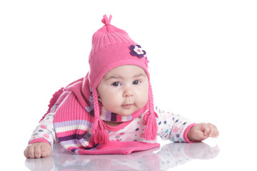 Baby hat with pigtails