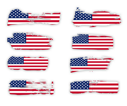 American Flags design collection over white background