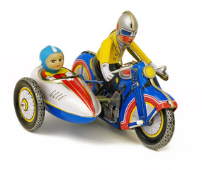 Motorradgespann Blechspielzeug