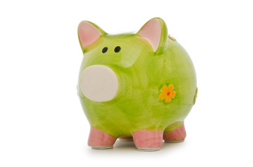 Piggy bank isolated on the white background
