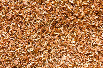 Fototapeta premium Brown sawdust from hardwood.