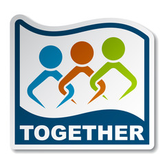 vector together joined people sticker
