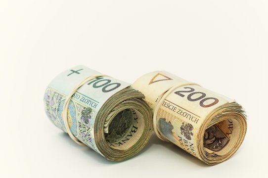 Banknoty zrolowane 100/200 złoty