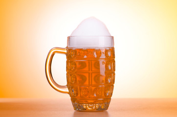 Beer glass on the table