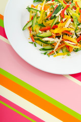 Delicious salad in the plate