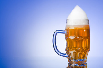 Beer glass on the table
