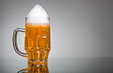 Beer glass on the table