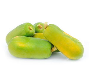 papaya on white background