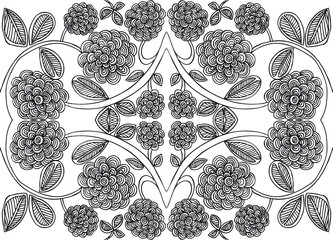 Sketch of abstract Flower background for design. Vector illustra