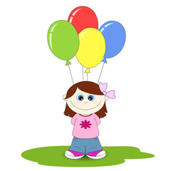 Fototapeta premium kids - bambina - bimba con palloncini