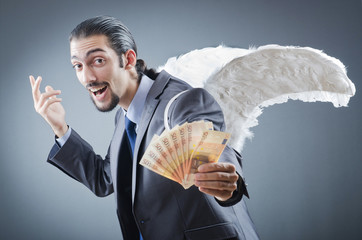Business angel with money