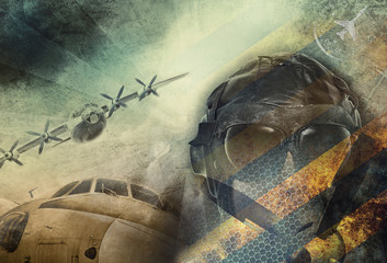 Vintage aviation, military grunge background © Avantgarde