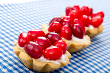 Pastries with berries in the plate