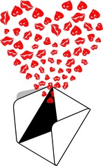 Envelope Kiss Love