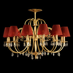 Vintage chandelier isolated on black