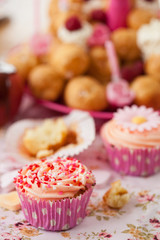 Birthday cupcake with sprinkles