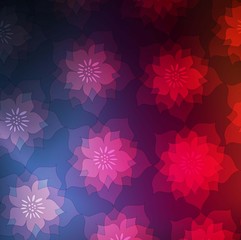Abstract background with floral elements neon effects