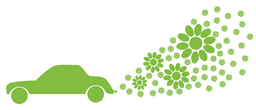 Ecology electrical car vector background green concept
