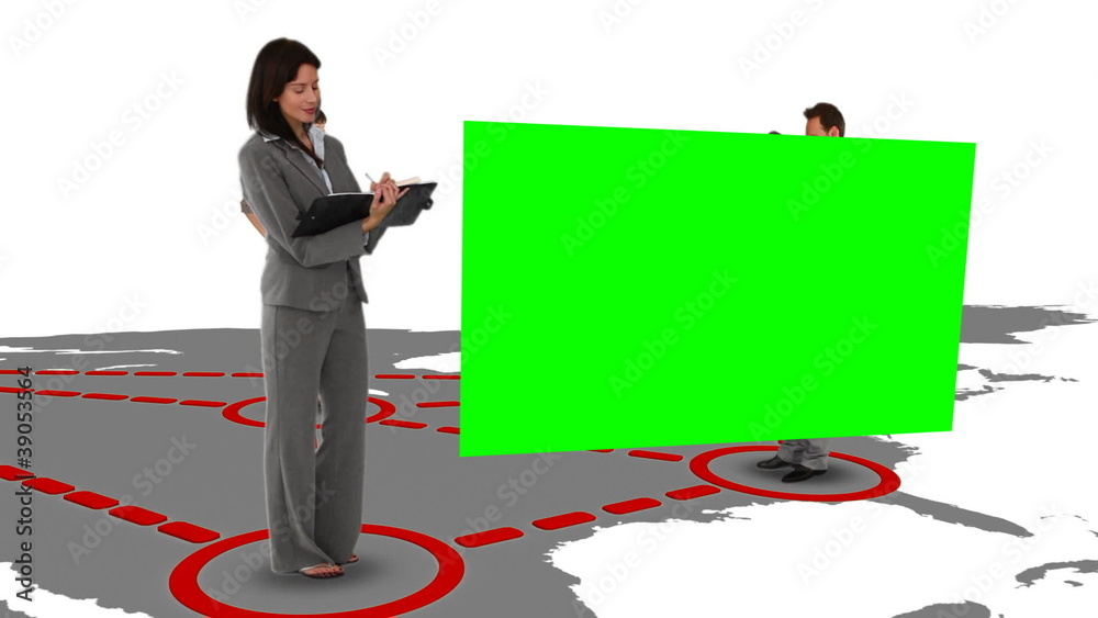 Poster Workers on a map forming a network