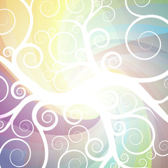 Light curl vector background with white lines
