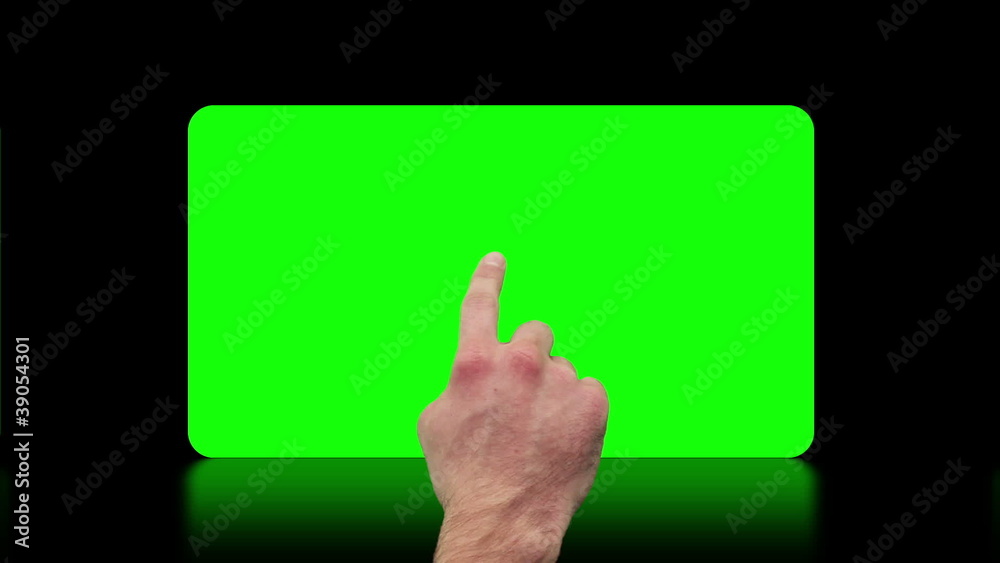 Poster Hand scrolling through and pushing on copy spaces