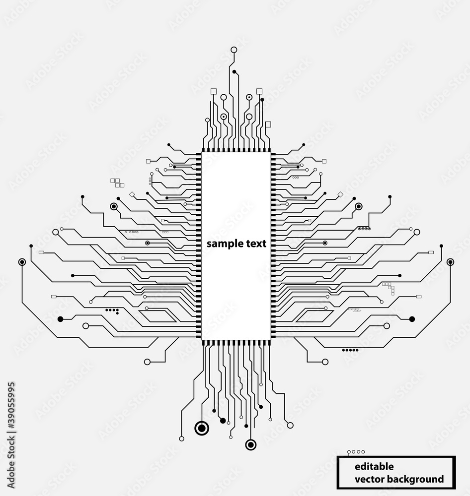 Aufkleber circuit board tree vector format
