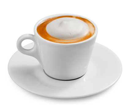 Coffee cappuccino isolated on white