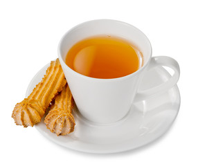 cup of tea with cookies