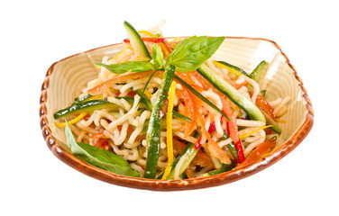 Japan salad with noodles and vegetables
